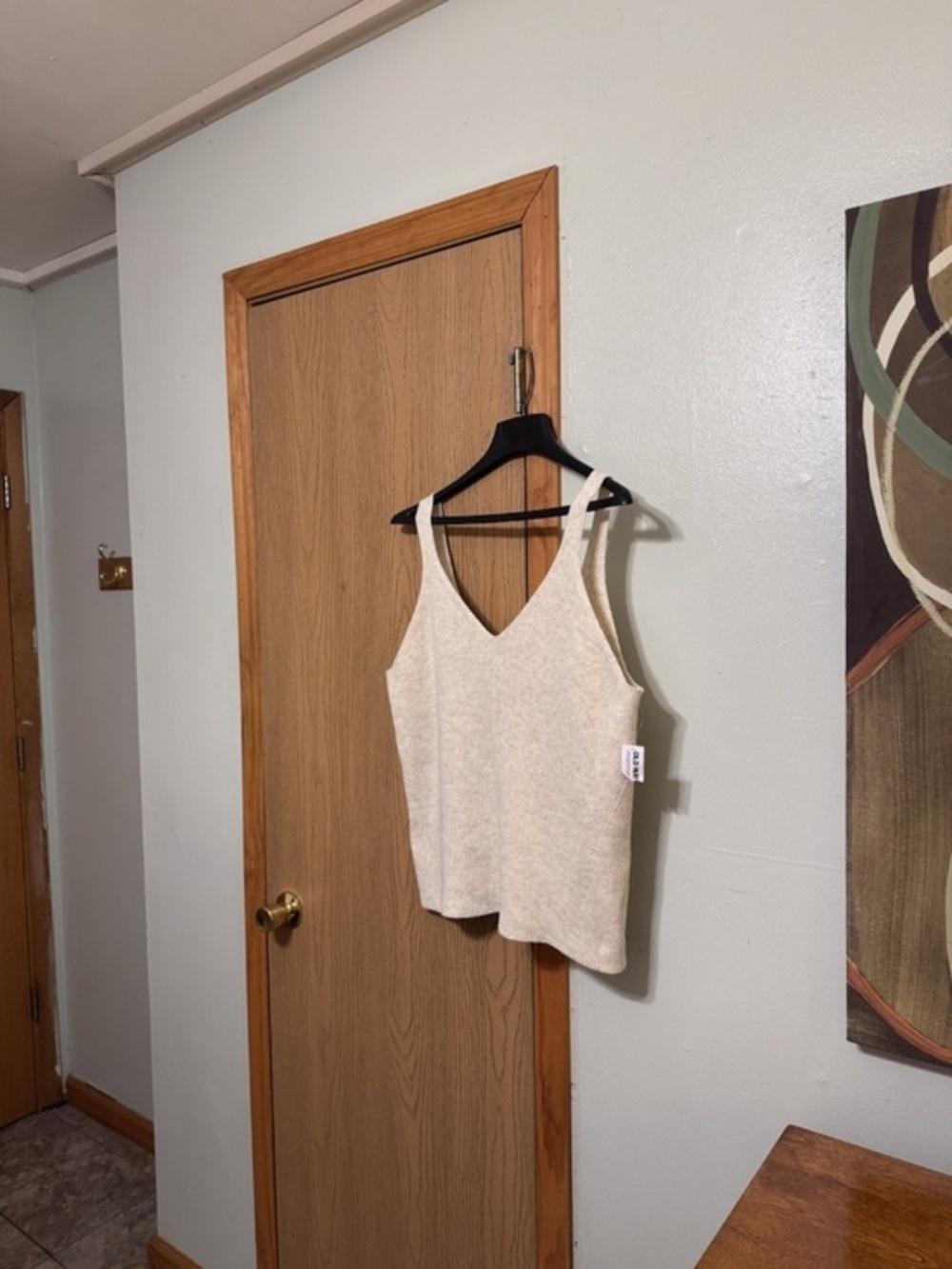 Old Navy NWT XXL Rib-Knit Sweater V-Neck Tank Top in Cream